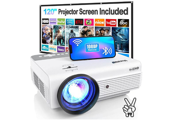 VISOUD Native 1080P WiFi Bluetooth Projector