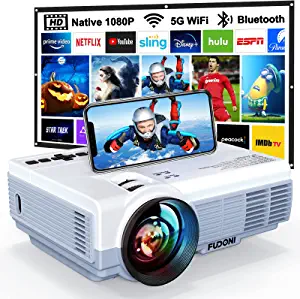 Fudoni Projector with WiFi and Bluetooth